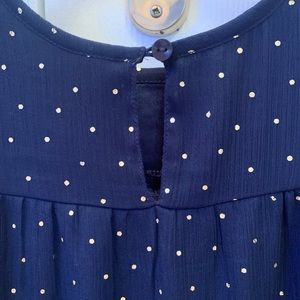 Harper Canyon dress in navy blue with gold polka dots. Barely worn. Size 5T.